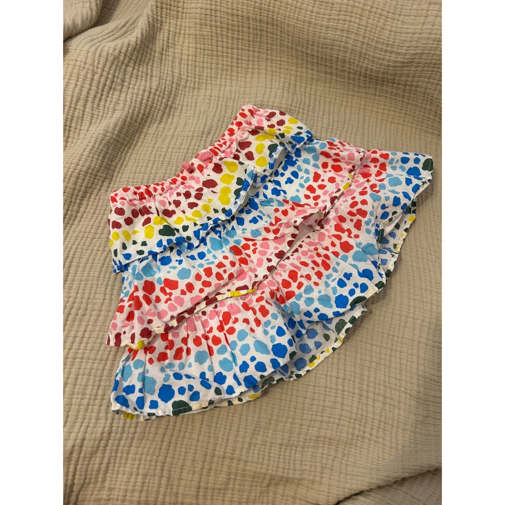 Mini Boden Girls Multicolor Polka Dot Tiered Ruffle Skirt Size 5-6Y 116cm Cotton